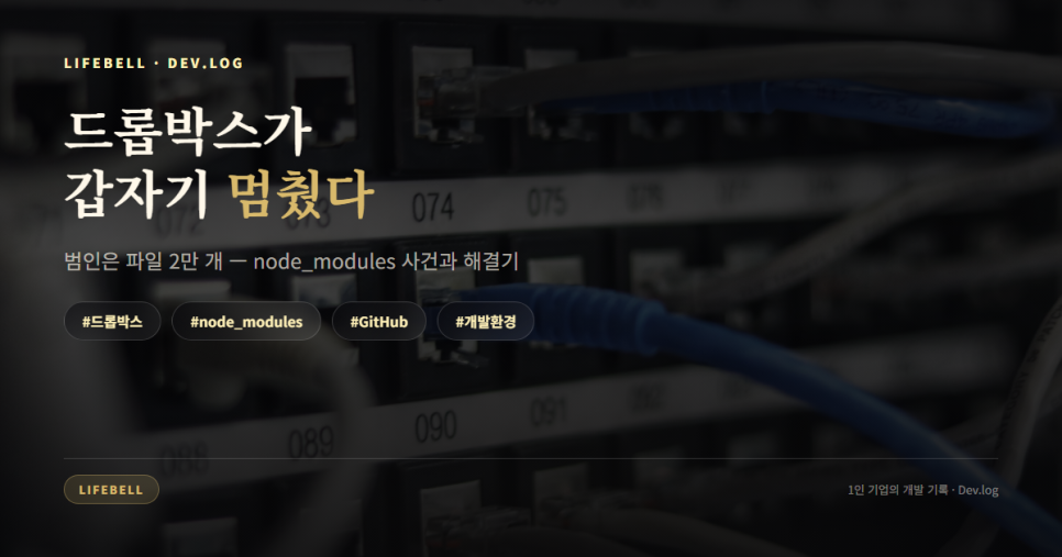 드롭박스가 멈췄다 — 범인은 파일 2만 개, node_modules였습니다 — 대표 이미지