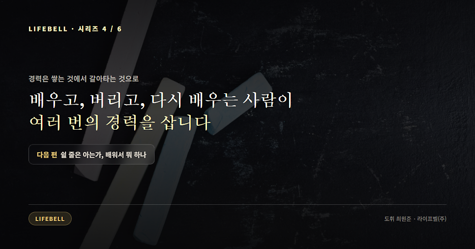 평생 직업 하나로 버틸 수 있을까 — 폴리매스 시대의 커리어 — 도해 5