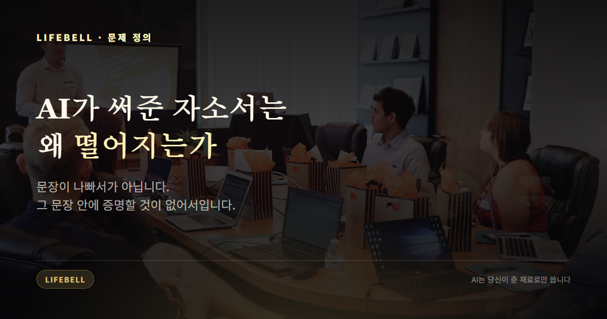 AI가 써준 자소서는 왜 떨어지는가 — 문장이 아니라 근거가 비어 있다