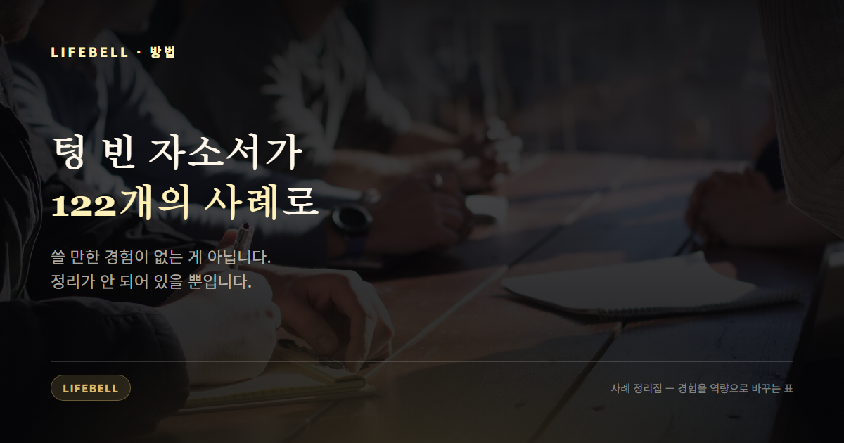텅 빈 자소서가 122개의 사례로 — 사례 정리집