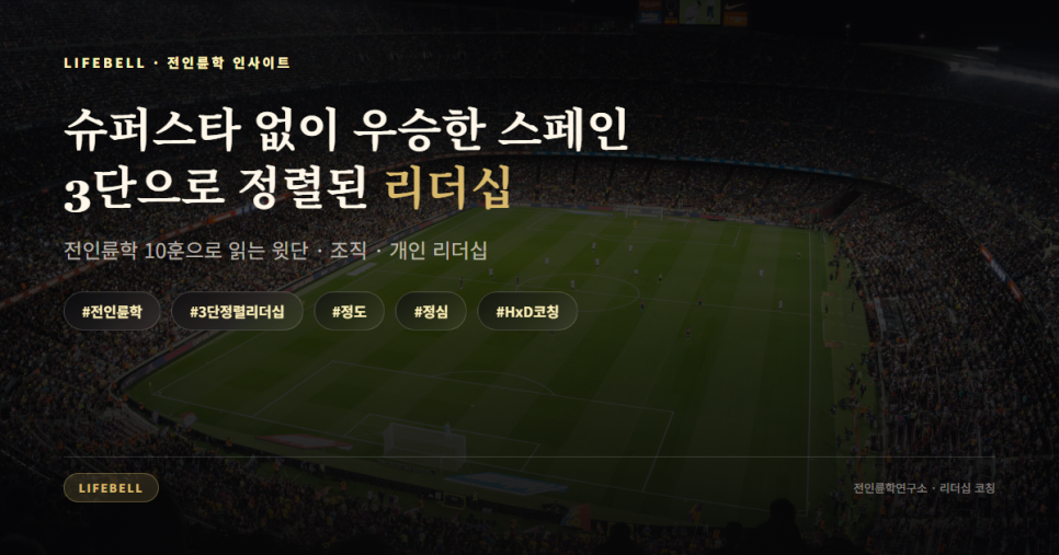 스페인은 왜 스타 없이 이겼나 — 전인륜학 3단 정렬 리더십으로 본 2026 월드컵 — 대표 이미지