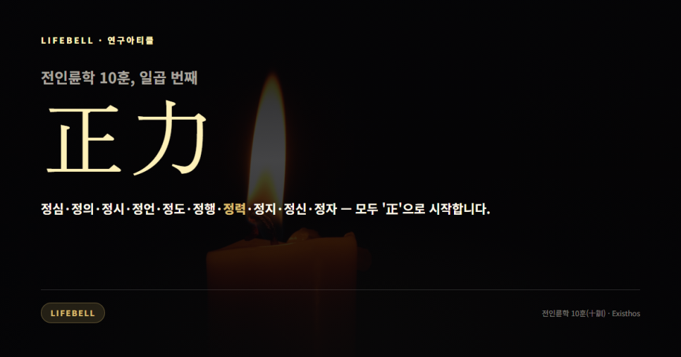 전인륜학 10훈 한자를 책 쓰다가 틀렸습니다 — 精力이 正力이 된 순간 — 도해 3