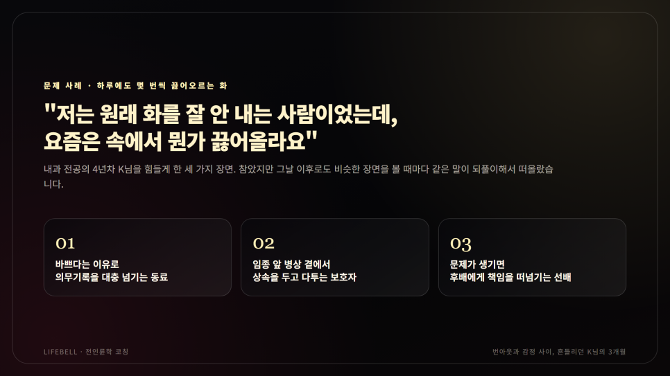 도덕적 분노, 참아야 할까 표현해야 할까 — 전공의 번아웃 코칭 사례 — 도해 2
